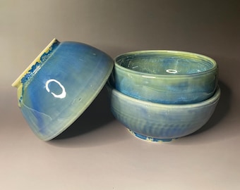 Sea blue-green bowl set of 3