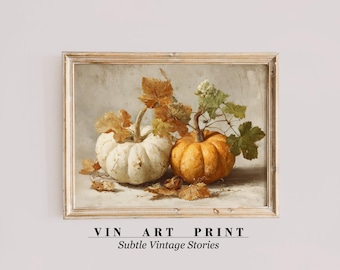 Vintage Pumpkin Print | Moody Autumn Wall Art (Digital Download)