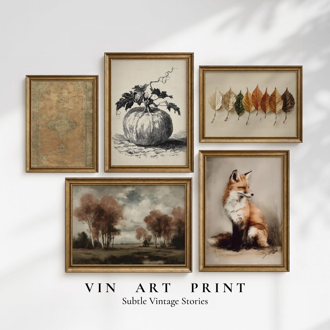 Vintage Autumn Gallery Wall Art Set: Rustic Farmhouse Fall Printable ...