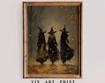 Vintage Witch Print | Spooky Gothic Halloween Wall Art (Digital Download)