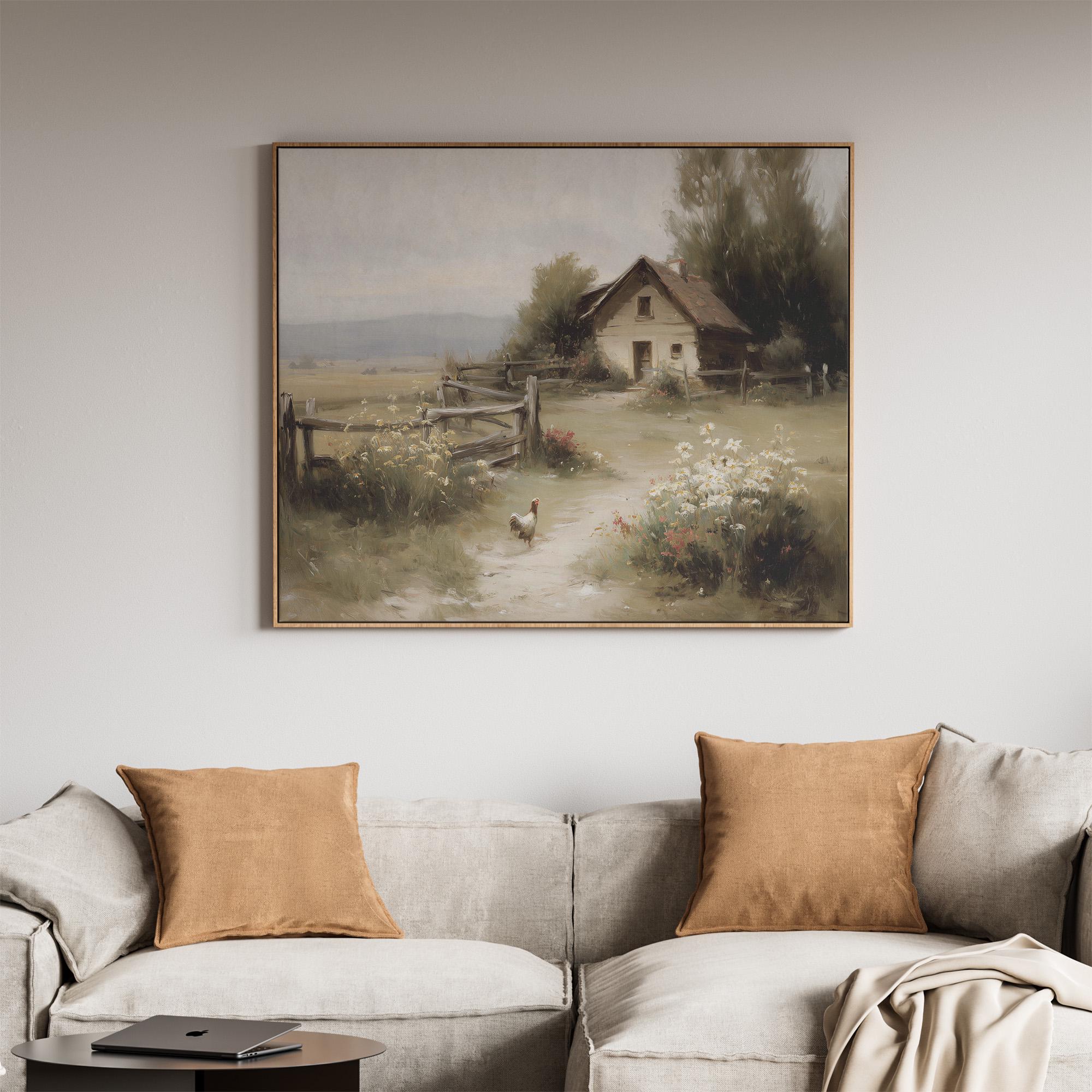 Cottage Farmhouse Landscape Printable Wall Art, Rustic Country Home ...