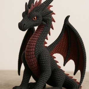 Crochet Dragon Pattern PDF – Fantasy Amigurumi Dragon – Beginner Friendly – Detailed Tutorial – Plush DIY Stuffed Animal