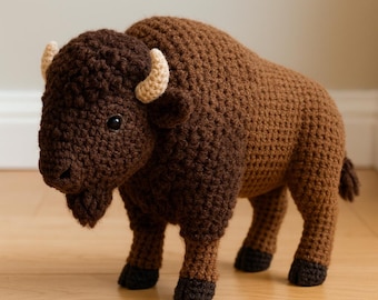 Realistic Bison Amigurumi Pattern • Wildlife Crochet Pattern • Buffalo Plush PDF Tutorial • Detailed Animal Crochet Pattern