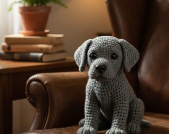 Realistic Labrador Amigurumi Crochet Pattern PDF, Grey Labrador