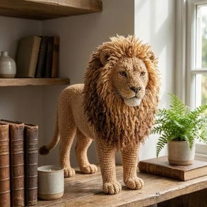 Realistic Lion Amigurumi Crochet Pattern PDF | Lifelike Jungle Animal ...
