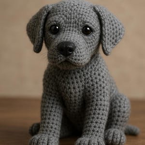 Realistic Labrador Amigurumi Crochet Pattern PDF, Grey Labrador Dog Pattern, Beginner Friendly, Detailed Written Instructions