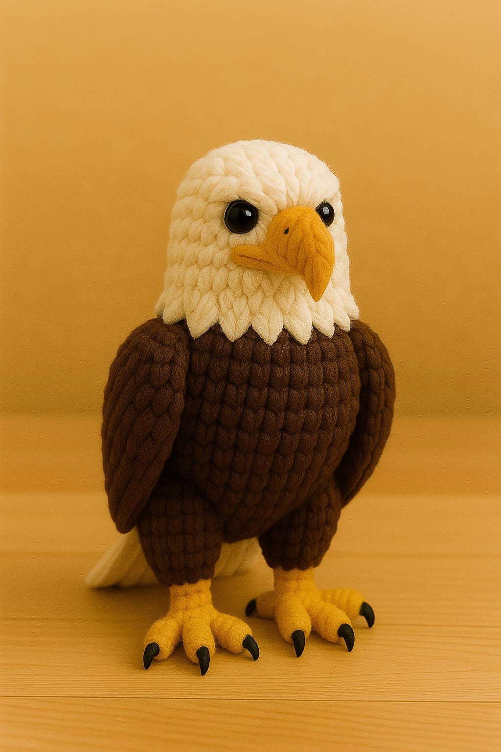 Easy Bald Eagle Crochet Pattern – No-Sew Plush Amigurumi Bird – Beginner Friendly PDF – Soft Yarn Animal Toy – Instant Download