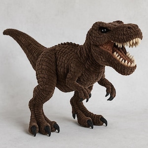 リアルなT-Rexのかぎ針編みパターン - ティラノサウルス・レックスの編みぐるみPDF - 恐竜のぬいぐるみ - 中級者向けチュートリアル