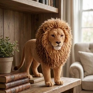 Realistic Lion Amigurumi Crochet Pattern PDF | Lifelike Jungle Animal ...
