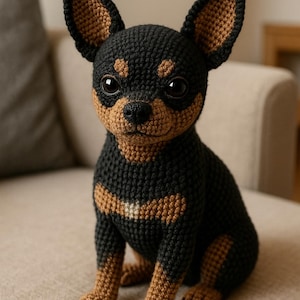 Realistic Chihuahua Amigurumi Crochet Pattern PDF, Small Dog Plush Toy Tutorial, Mini Chihuahua Crochet Toy Pattern, DIY Gift Idea