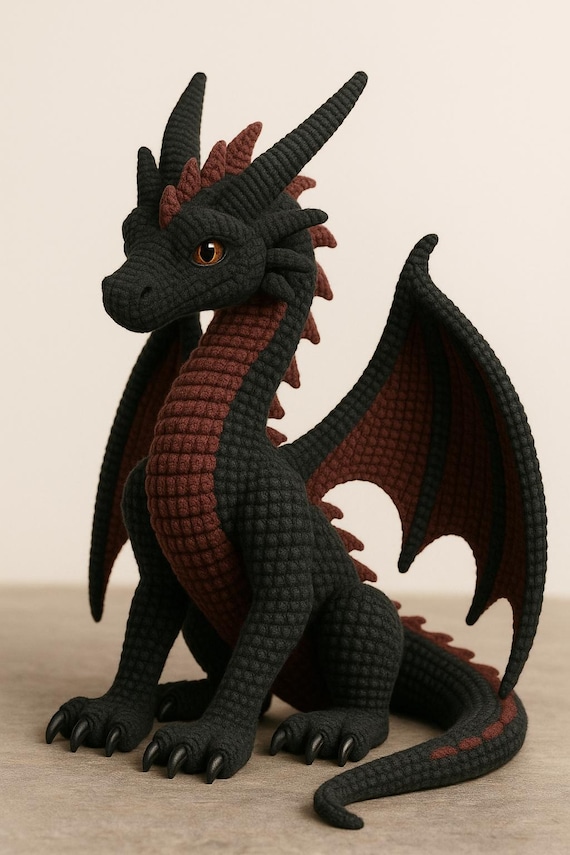 中級者向けかぎ針編みドラゴンの編み図（PDF） – リアルな編みぐるみの