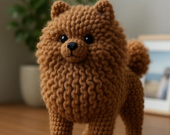 Realistic Fluffy Pomeranian Dog Amigurumi Crochet Pattern PDF