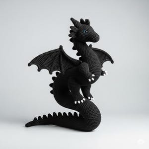 Intermediate Crochet Dragon Pattern PDF – Realistic Amigurumi Tutorial – DIY Plush Toy – Mythical Creature Stuffed Animal