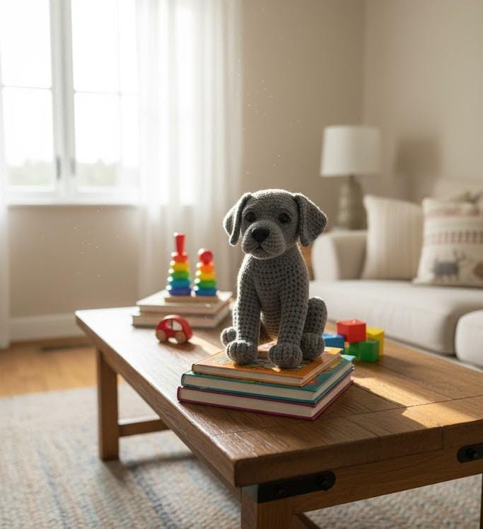 Realistic Labrador Amigurumi Crochet Pattern PDF, Grey Labrador