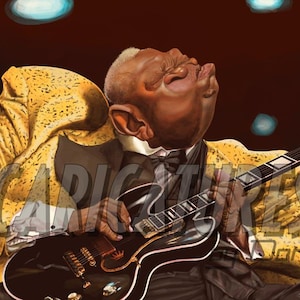 B.B. KING caricature full-colour high-resolution digital image