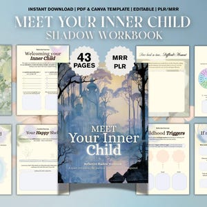 Inner Child Healing Shadow Workbook | Printable and Editable Canva/PDF Template | Childhood Trauma Emotional Healing Workbook | PLR and MRR