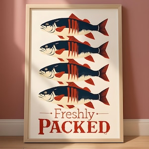 Sardines Poster, Retro Sardines Wall Art, Fish Print, Retro Kitchen Print, Kitchen Wall Art, Fish Wall Art, Retro Decor, Kitchen Wall Decor