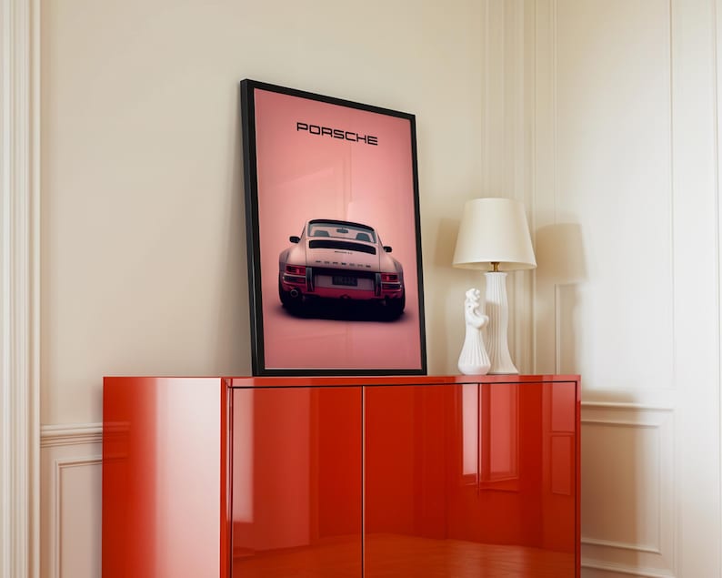 Classic Porsche Print Digital Download Car Art Wall Decoration Automotive Enthusiast Gift Idea Colorful Design Room Decoration Man Cave Garage Home Office Wall Art Instant Access Multiple Sizes Included Print Ready Files Car Lover Present
