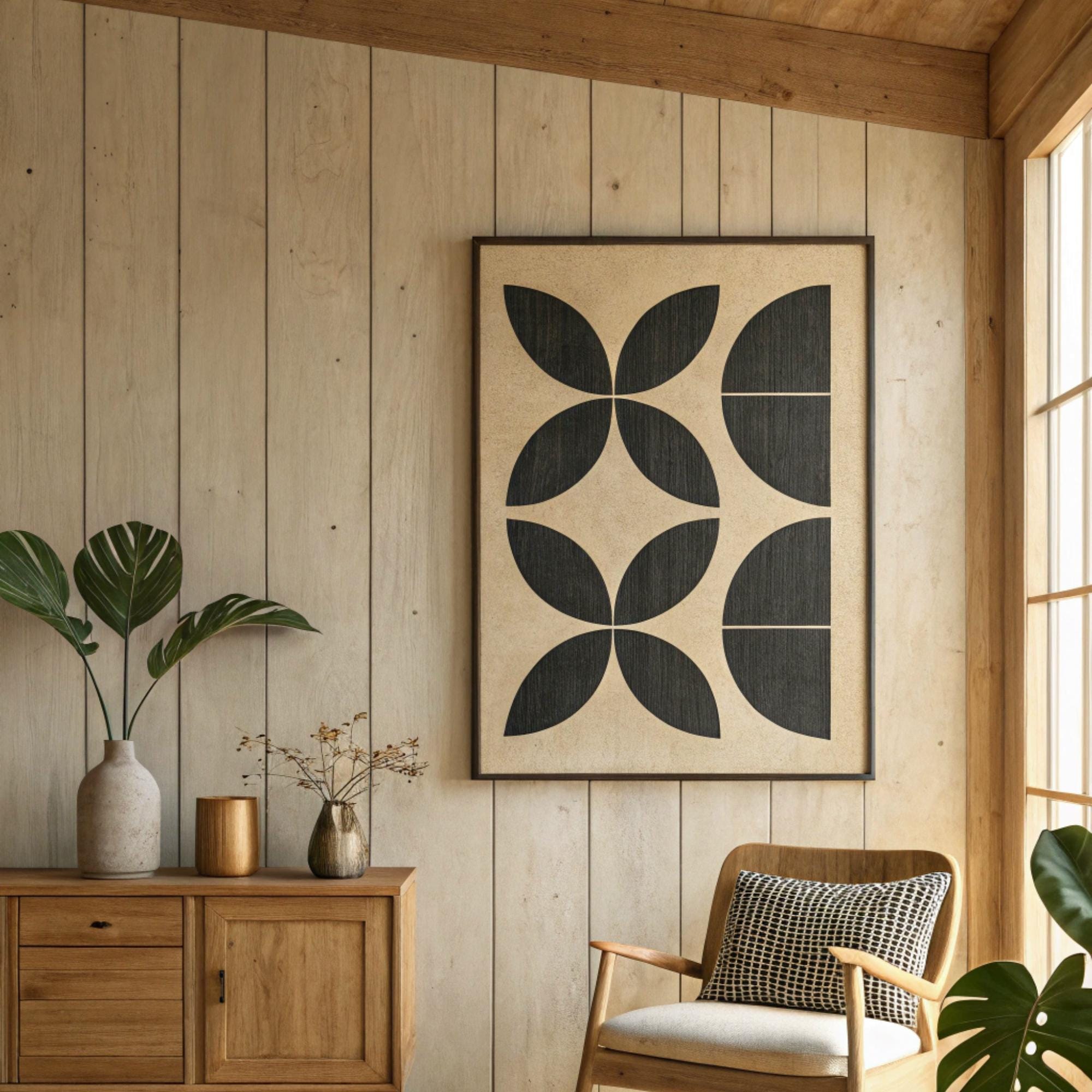 Mid Century Modern Geometric Wall Art Print | Minimalist Abstract ...
