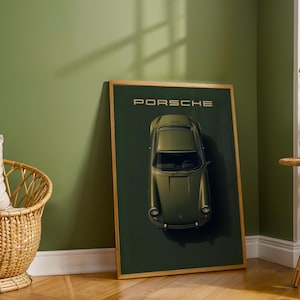 Classic Porsche Print Digital Download Car Art Wall Decoration Automotive Enthusiast Gift Idea Colorful Design Room Decoration Man Cave Garage Home Office Wall Art Instant Access Multiple Sizes Included Print Ready Files Car Lover Present