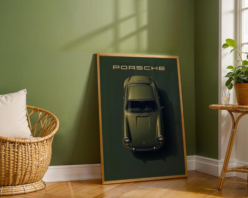 Classic Porsche Print Digital Download Car Art Wall Decoration Automotive Enthusiast Gift Idea Colorful Design Room Decoration Man Cave Garage Home Office Wall Art Instant Access Multiple Sizes Included Print Ready Files Car Lover Present