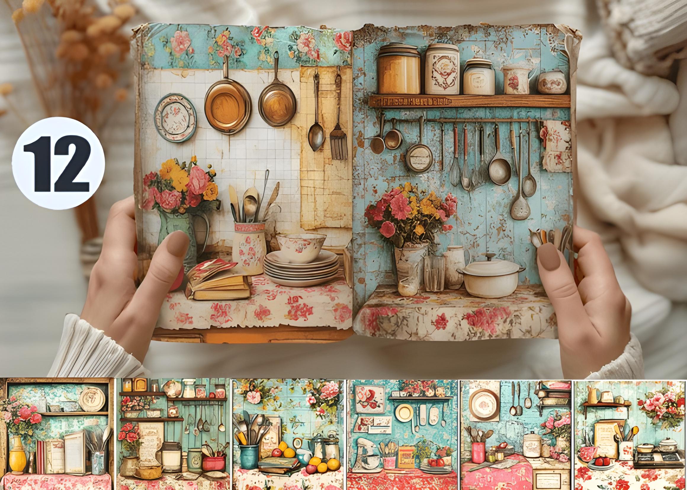 Retro Kitchen Junk Journal Kit, Vintage Cottagecore Printable Bundle ...