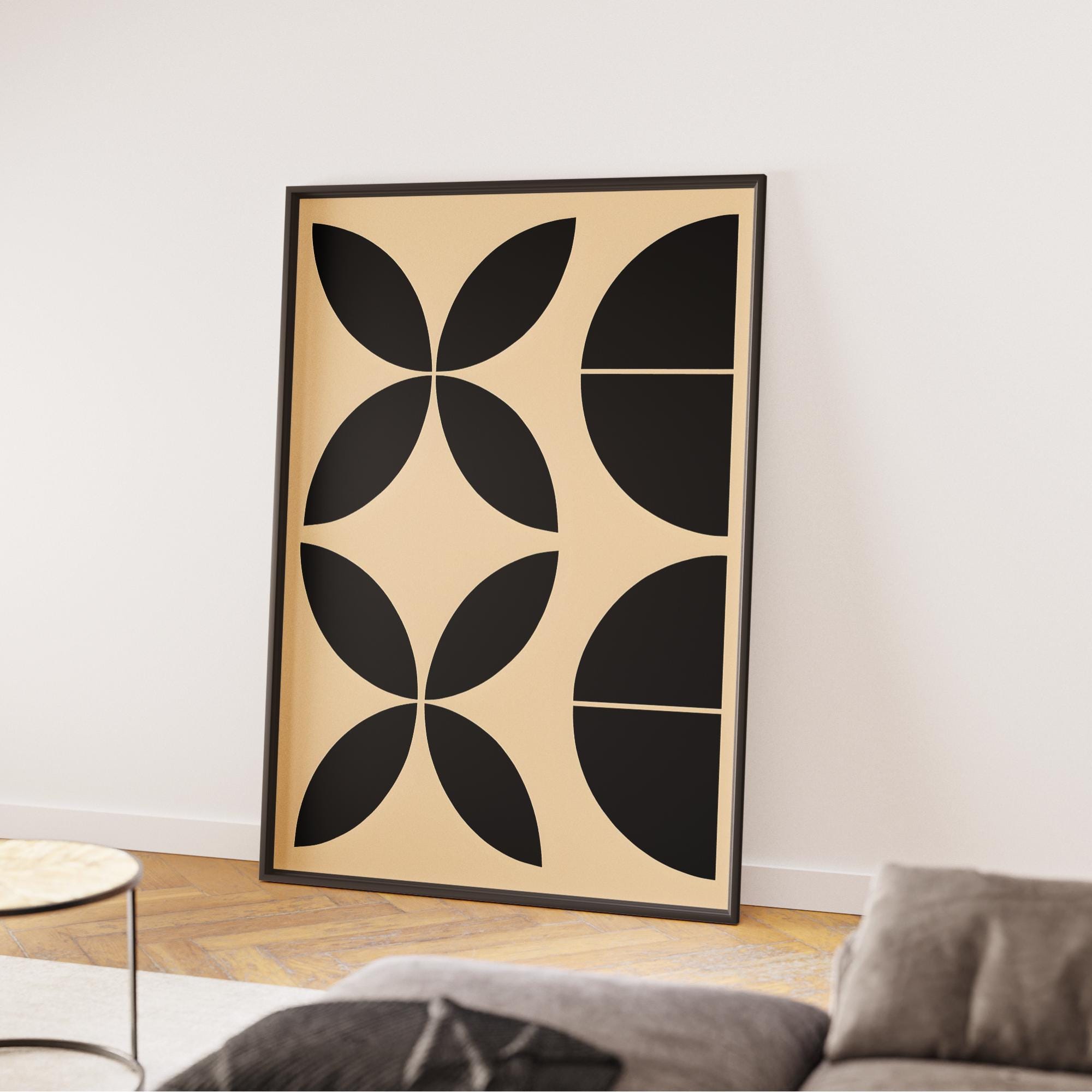 Mid Century Modern Geometric Wall Art Print | Minimalist Abstract ...