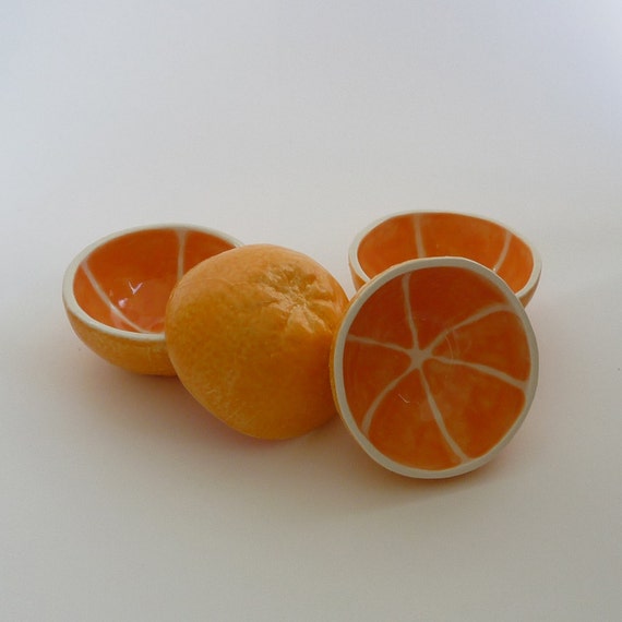 Items similar to Orange Bowls set of 4 on Etsy