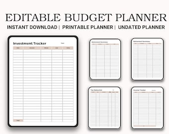 Budget Planner Finance Planner Monthly Budget Planner Printable Budget Binder bill tracker Digital Bi Weekly Budget Savings Debt Tracker