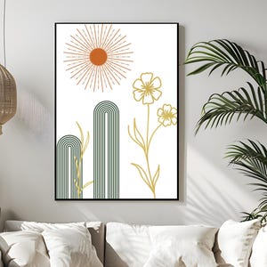 boho wall art print, Boho Wall Art Print | Minimalist Bohemian Decor | Digital Download