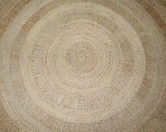 Handmade Natural Jute Rug: Eco-Friendly Woven Farmhouse Carpet