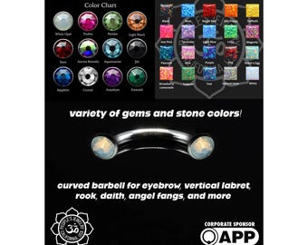 Curved Bar- 16 Gauge Threadless Titanium (comes with ends)