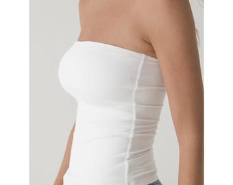 1970s White Tube Top | One Size | Vintage - Etsy