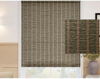 Custom Cordless Bamboo Shades | Natural Woven, Light Filtering