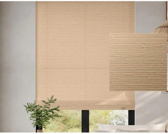 Custom Cordless Bamboo Shades | Natural Woven, Light Filtering