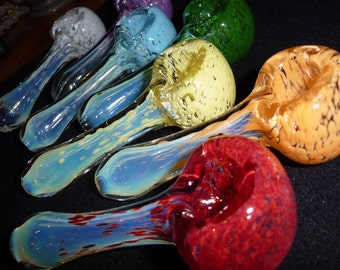 7 color rainbow assortment inside out glass tobacco pipe  approx.4.5 inches