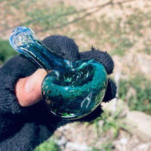 RTS exp green glass handpipe for tobacco