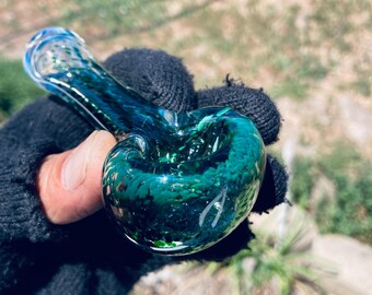 RTS exp green glass handpipe for tobacco
