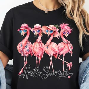Flamingo Summer Beach Design PNG, Tropical Vacation Sublimation (Digital Download)