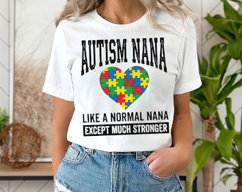 Autism Nana Varsity Heart PNG Sublimation Design (Digital Download)