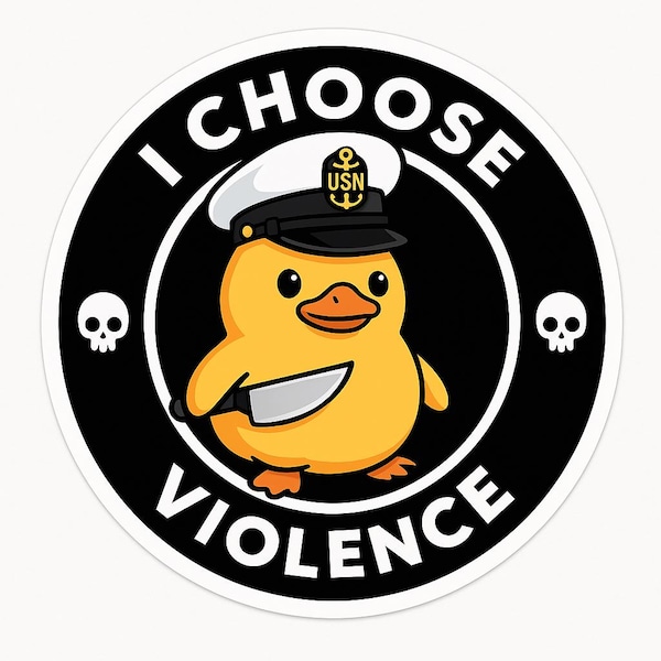 What the Duck Vinyl Sticker: Funny Navy Humor, Waterproof & UV Resistant