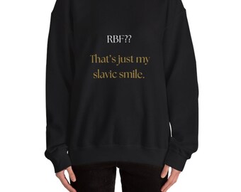 Slavic Smile Embroidered Sweatshirt, Funny Meme Apparel