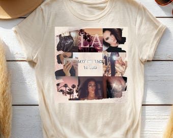 LA Photo Collage Women's Boxy Tee | Vintage Glam City Vibes, LA Moodboard Shirt, 2016 Nostalgia
