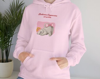 Ballerina Cat Hoodie, Kawaii Kitty Sweatshirt, Ballet Lover Gift