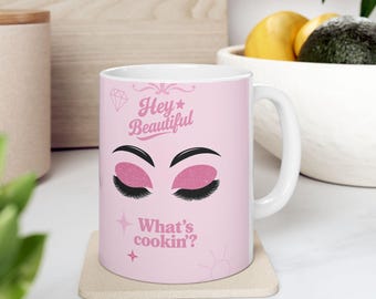 Pink Lash Mug, Coffee Cup, Beauty Professional Gift