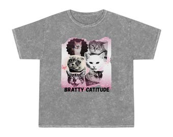 Bratty Catitude Shirt, Funny Cat T Shirt, Sassy Cat Lover Gift, Cute Aesthetic Cat Shirt, Cat Mom Gift