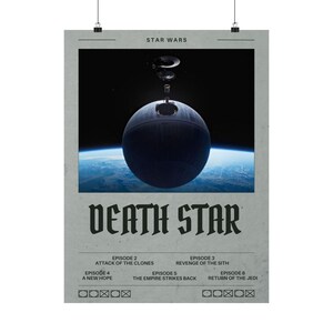 Star Wars Death Star Matte Vertical Posters, Sci-Fi Decor, Movie Room Decor, Gift for Star Wars Fans
