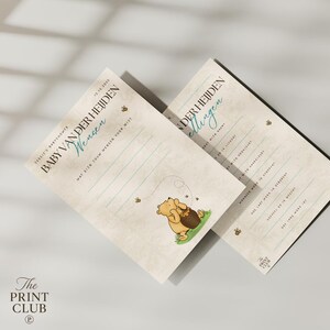 Gepersonaliseerde Babyshower Wens & Voorspellingskaarten • Classic Winnie The Pooh