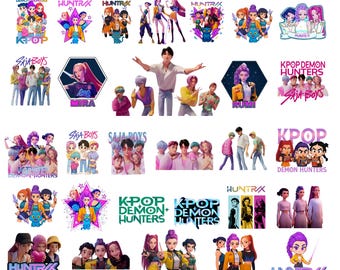 Kpop Demon Hunters PNG-paket, Anime-sublimeringsdesigner (digital nedladdning)