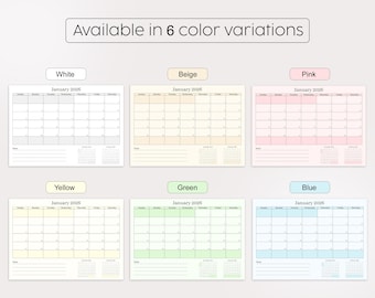 2026 Monthly Planner | A4 Landscape, Sunday Start (Printable PDF)